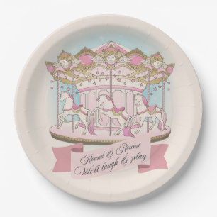 Assiettes En Carton Carousel Horse Cirque Carnaval Fête d'anniversaire