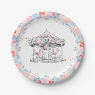 Assiettes En Carton Carousel Wonderland Rose