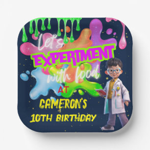 Assiettes En Carton Carré d'expérience STEM de Neon Science personnali