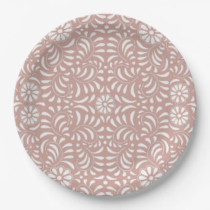 Assiettes En Carton Carreau de Talavera rose Style espagnol Fiesta