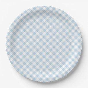 Assiettes En Carton Carreaux Bleus