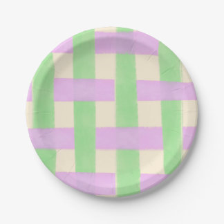 Assiettes En Carton Carreaux violet et vert