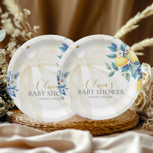 Assiettes En Carton Carrelage Citron Amalfi Méditerranéen Baby Shower