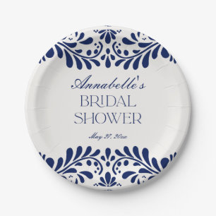 Assiettes En Carton Carrelage de Talavera Bleu Fête espagnole Réceptio