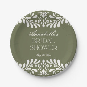 Assiettes En Carton Carrelage de Talavera vert Fête espagnole Shower d