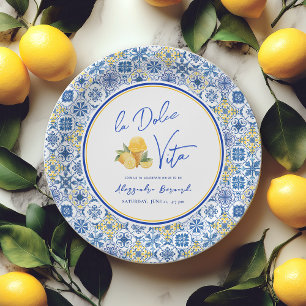 Assiettes En Carton Carrelage italien Fête des mariées d'été méditerra