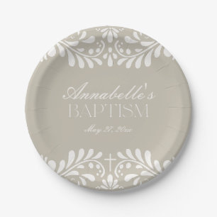 Assiettes En Carton Carrelage Talavera beige Espagne Fiesta Baptême