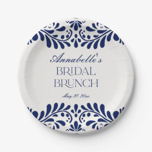 Assiettes En Carton Carrelage Talavera Bleu Fête de Mariage Espagnole 