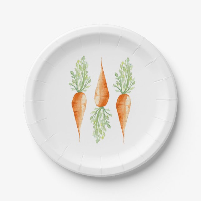 Assiettes En Carton Carrot Trio | Légumes biologiques (Devant)