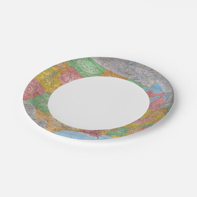 Assiettes En Carton Carte 3 des États-Unis (Angle)