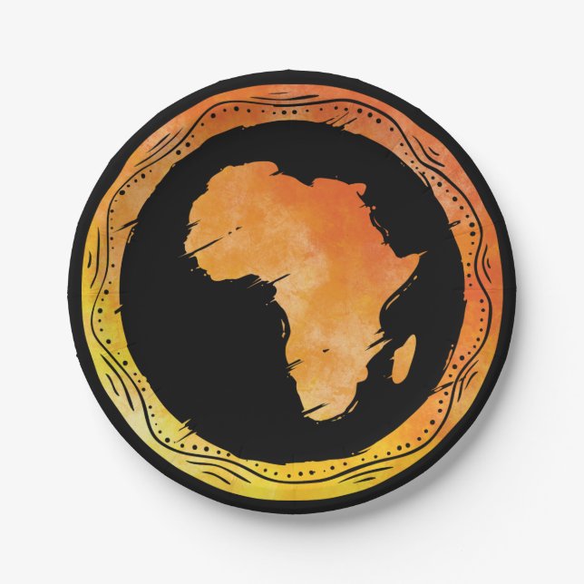 Assiettes En Carton Carte Afrique (Devant)