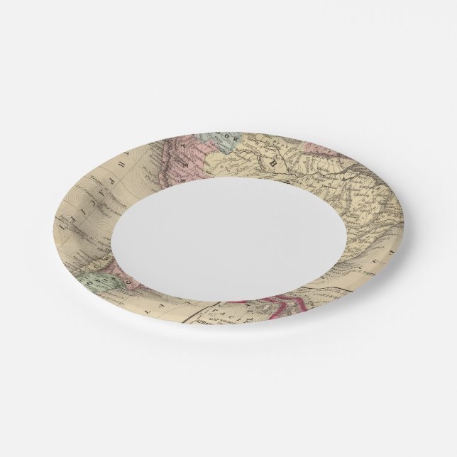 Assiettes En Carton Carte de l'Amérique du Sud par Mitchell (Angle)