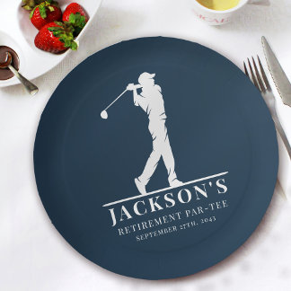 Assiettes En Carton Carte de retraite à thème de la Marine Golf