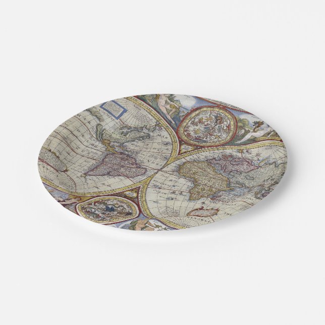 Assiettes En Carton Carte du monde antique n°3 (Angle)