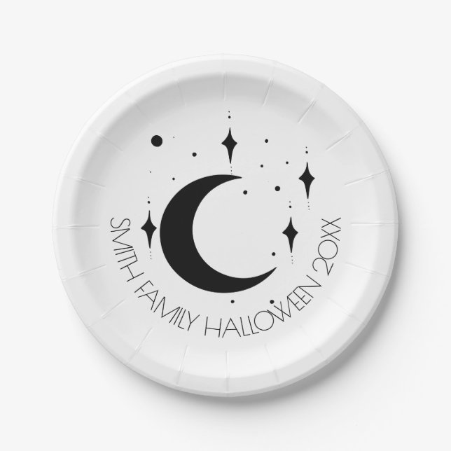 Assiettes En Carton Carte Spirit noir & blanc Plaques en papier Hallow (Devant)