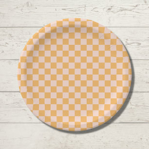 Assiettes En Carton Carton de contrôle en soie orange et écru