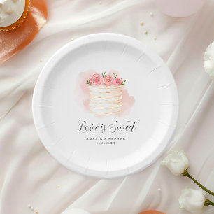 Assiettes En Carton Carton d'invitation de Love Is Sweet pour une fête
