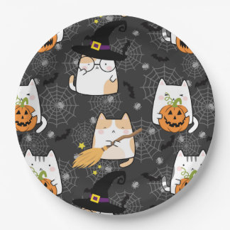 Assiettes En Carton Carton mignon Halloween Chat