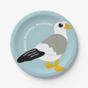 Assiettes En Carton Carton mignon Seagull bleu clair Personnalisé
