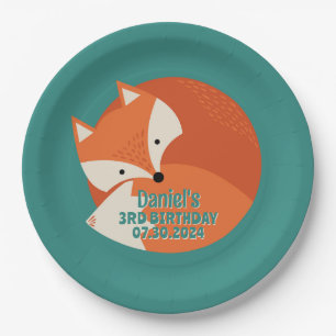 Assiettes En Carton Cartoon Red Fox mignon Animaux Anniversaire des en
