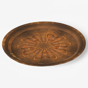 Assiettes En Carton Carving en bois fractal