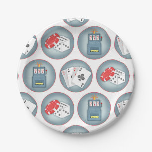 Assiettes En Carton Casino Poker Jeu de jeu cartes de jeu machine à so