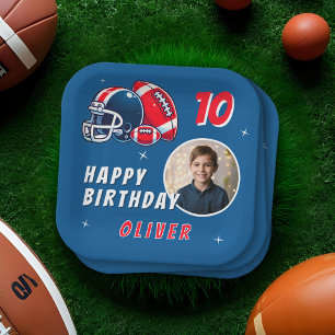 Assiettes En Carton Casque de balle de football Caricature Photo Anniv
