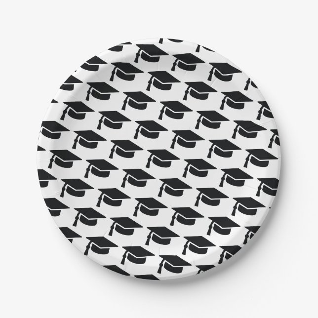 Assiettes En Carton Casquette de baseball noir (Devant)