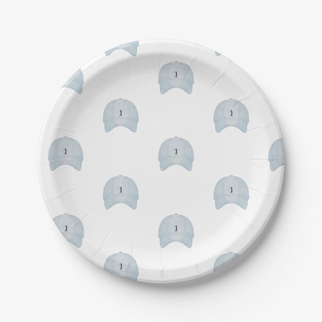 Assiettes En Carton Casquette de golf bleu (Devant)