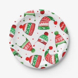 Assiettes En Carton Casquettes d'hiver de Noël | Vacances