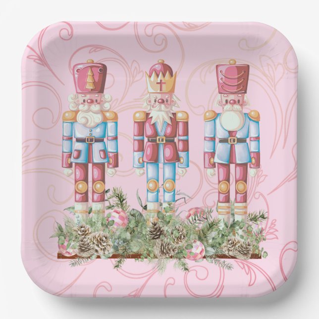 Assiettes En Carton Casse-noisette rose Trio Plaque papier (Recto)