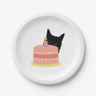 Assiettes En Carton Cat aime le gâteau