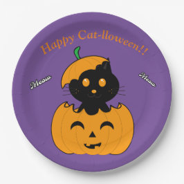 Assiettes En Carton Cat-lloween