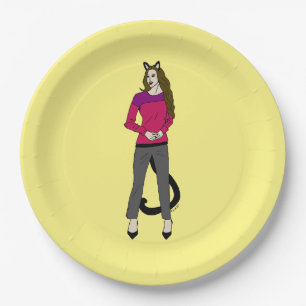 Assiettes En Carton catgirl