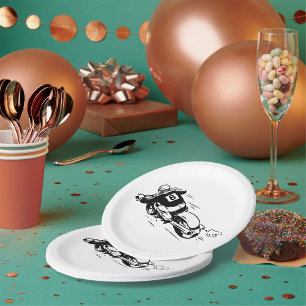 Assiettes En Carton Cavalier de motocross numéro 8 moto rétro tout ter