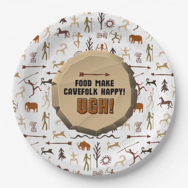 Assiettes En Carton Caveman Chronicles Plaque en papier (Devant)