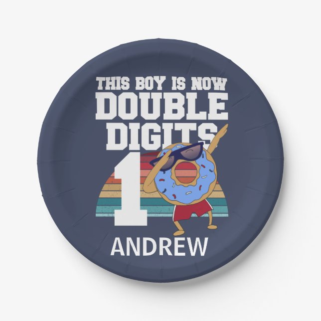 Assiettes En Carton Ce garçon est maintenant Double chiffres Funny 10e (Devant)