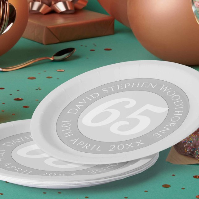 Assiettes En Carton Célébration commémorative d'anniversaire Personnal (Créateur téléchargé)