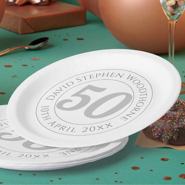 Assiettes En Carton Célébration commémorative d'anniversaire Personnal (Créateur téléchargé)