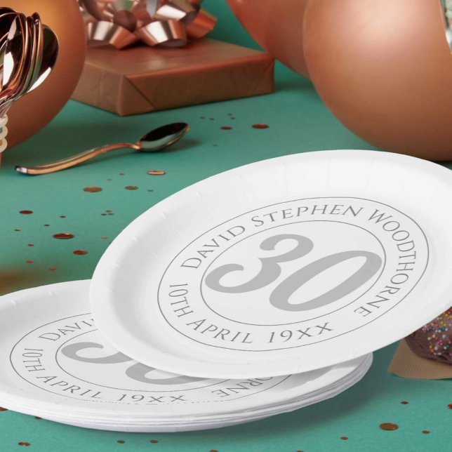 Assiettes En Carton Célébration commémorative du 30e anniversaire (Créateur téléchargé)