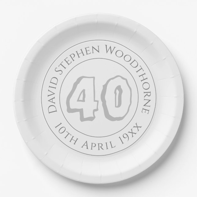 Assiettes En Carton Célébration commémorative du 40e anniversaire (Devant)
