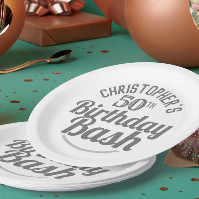 Assiettes En Carton Célébration de l'âge 50e Anniversaire Plaques papi (Créateur téléchargé)