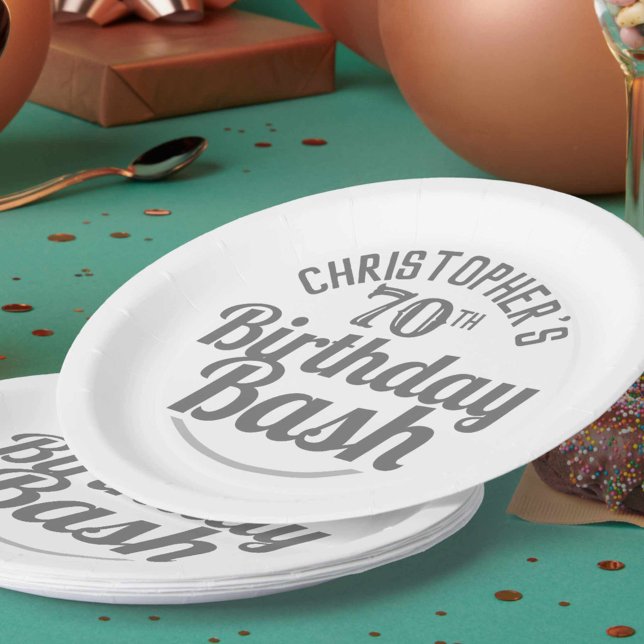Assiettes En Carton Célébration de l'âge 70e Anniversaire Plaques papi (Créateur téléchargé)