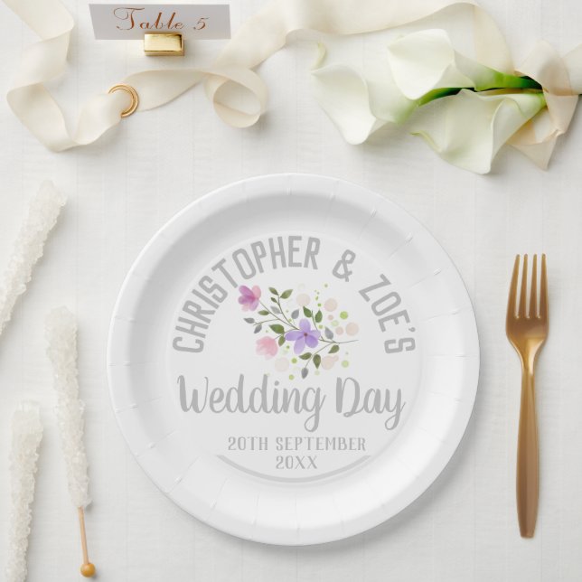 Assiettes En Carton Célébration de mariage (Mariage)