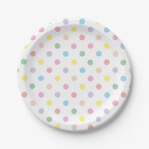 Assiettes En Carton Célébration de pois en pastel doux