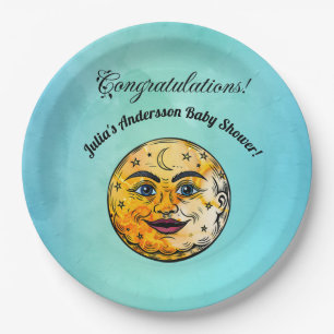 Assiettes En Carton Célébration du Baby shower de la Lune