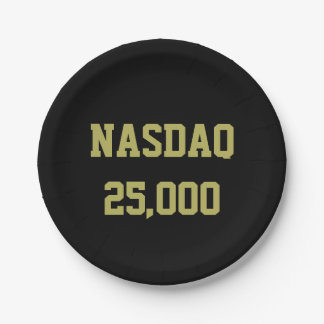 Assiettes En Carton Célébration du NASDAQ 25000 en Bourse