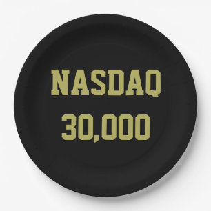 Assiettes En Carton Célébration du NASDAQ 30000 en Bourse
