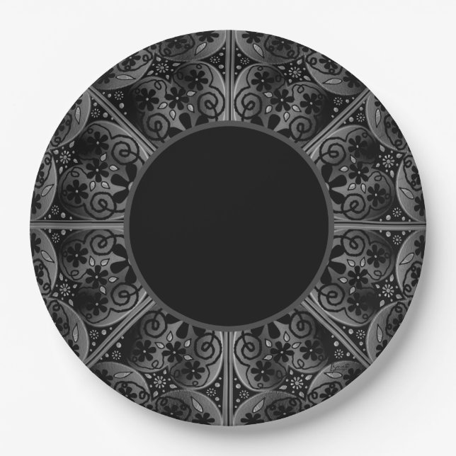 Assiettes En Carton Céramique noir (Devant)