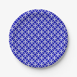 Assiettes En Carton Cercle blanc bleu de la vie